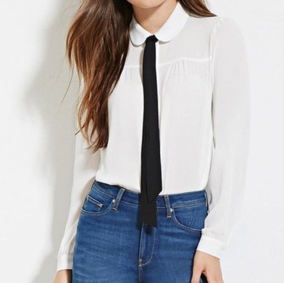 black and white blouse forever 21
